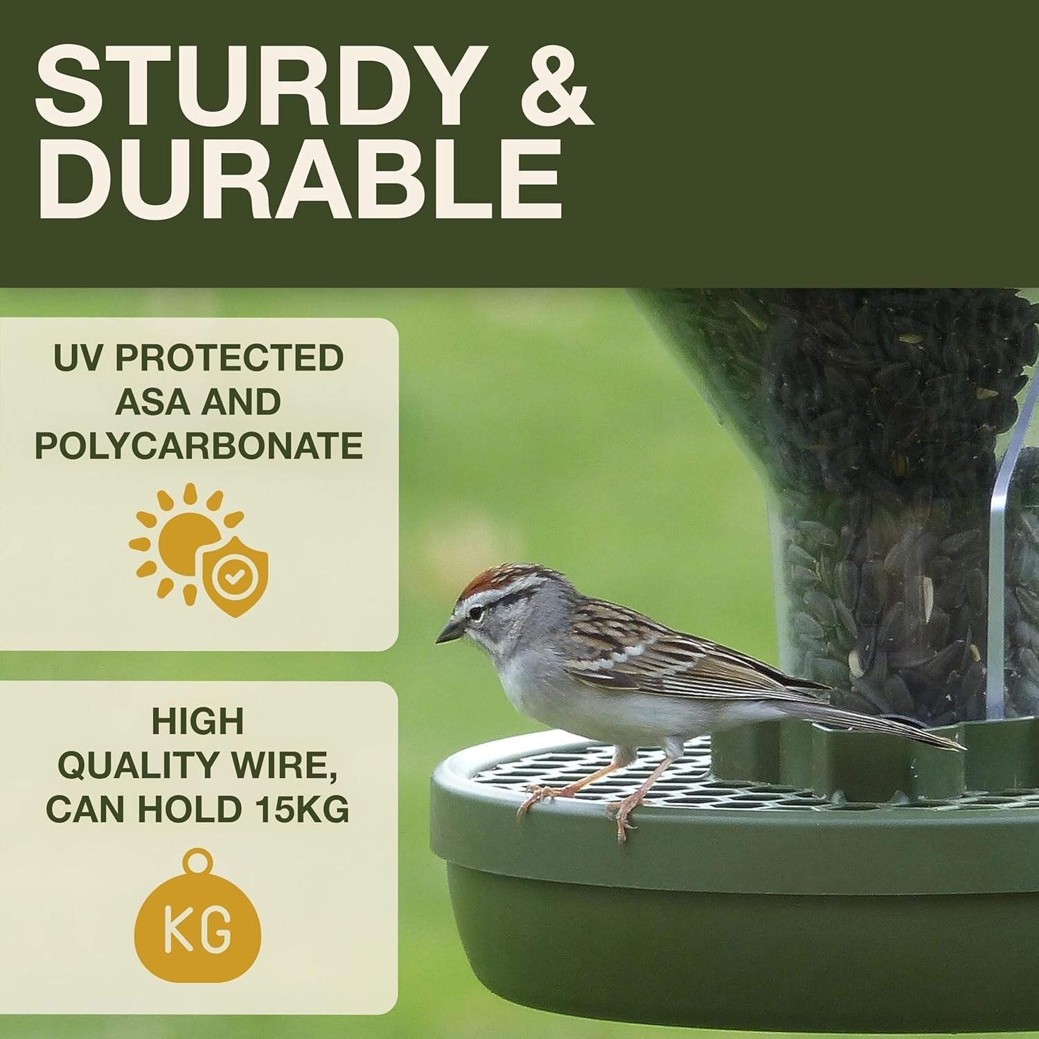 Smart Rat-Proof Bird Feeder with Dual Chambers - No Mess for Outdoor Use