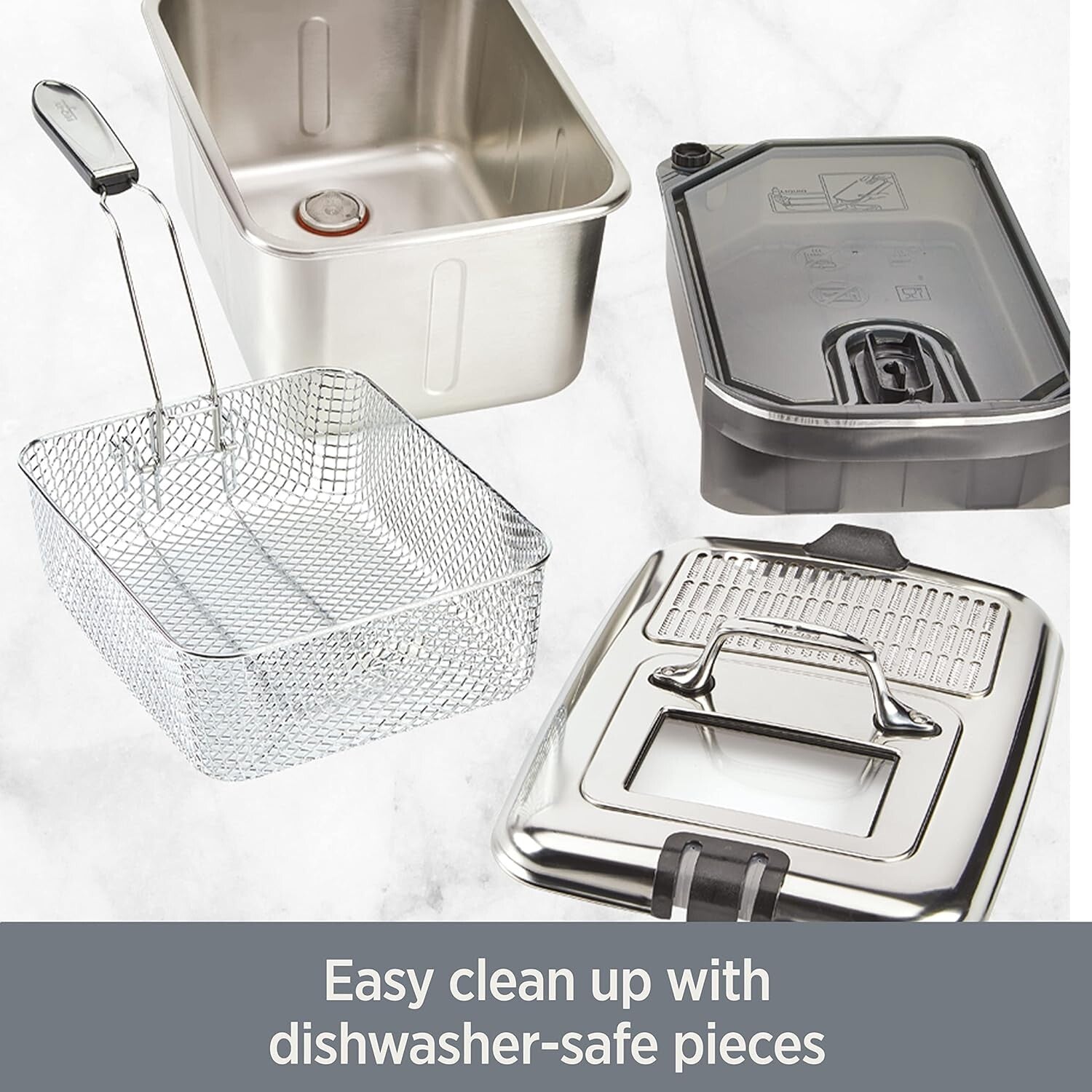 Electric 3.5L Deep Fryer with Oil Filtration & Locking Lid - Safe & Easy