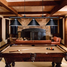 Load image into Gallery viewer, Vintage Black 3-Light Pool Table Light - Modern Industrial Chandelier Elegance