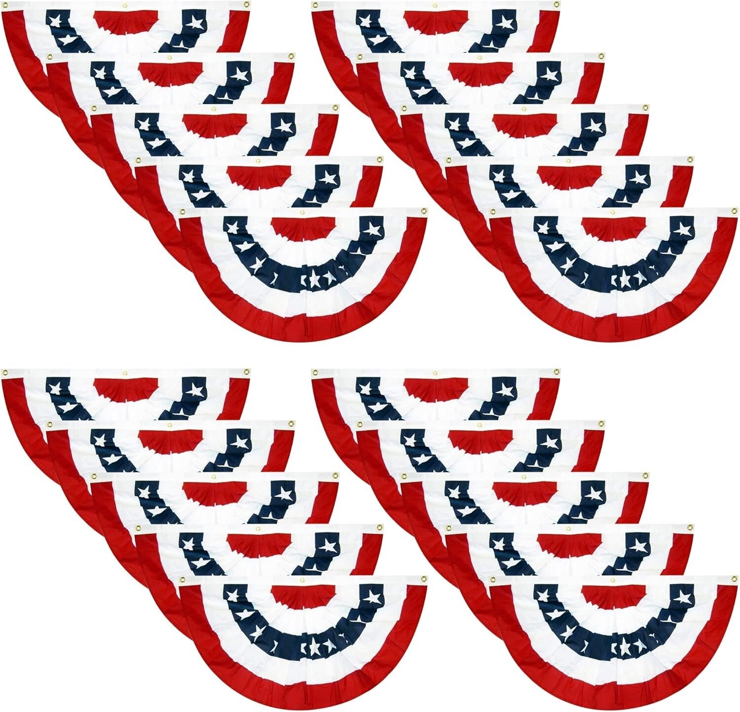 Durable 20PCS American Flag Bunting Set - Fade-Resistant Flags for 4th of July