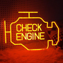 Load image into Gallery viewer, USB Powered LED Check Engine Neon Wall Sign - Perfect for Garages &amp; Workshops