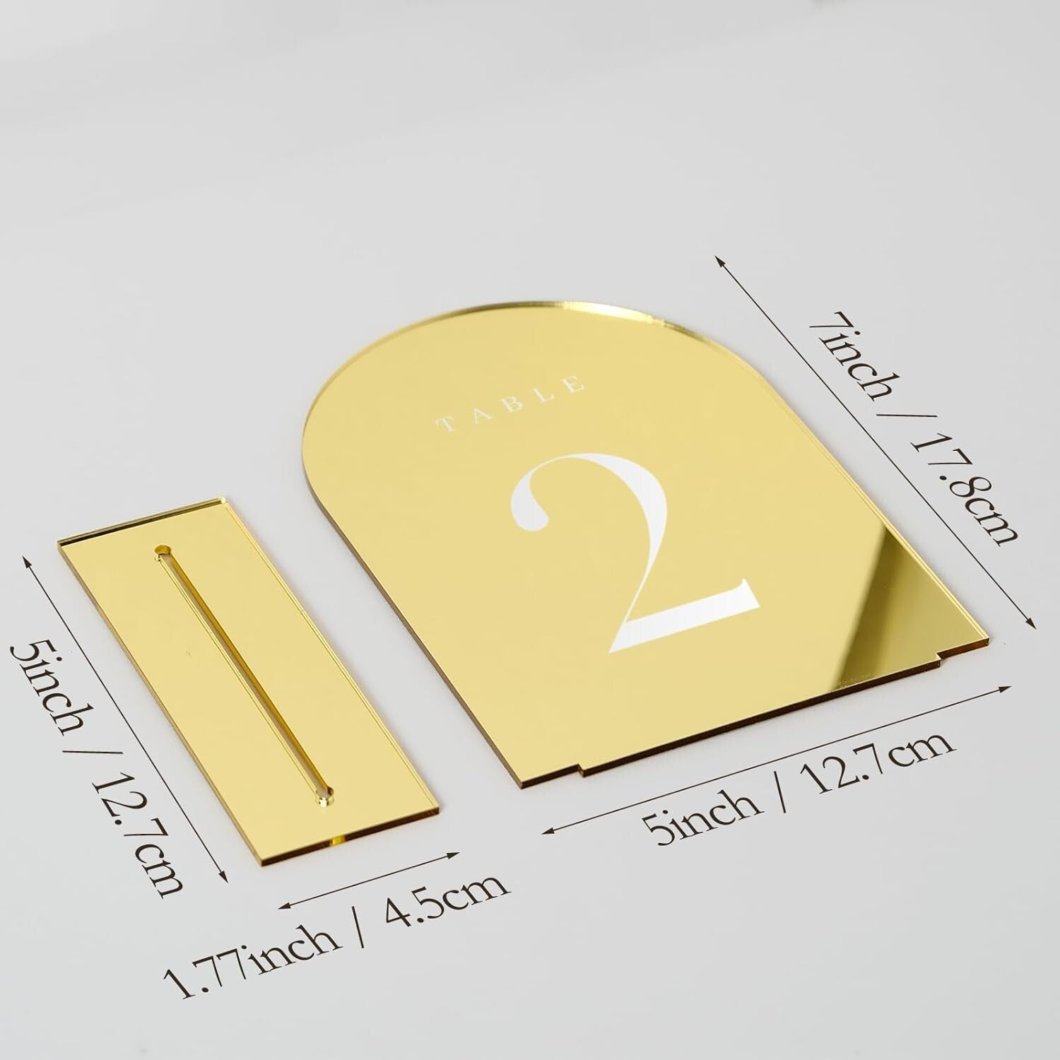 Elegant Gold Mirror Wedding Table Numbers 1-15 with Sturdy Acrylic Stands