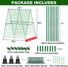 Load image into Gallery viewer, Sturdy 2 Pack A-Frame Trellis for Cucumbers &amp; Climbing Vegetables - 48" x 48"