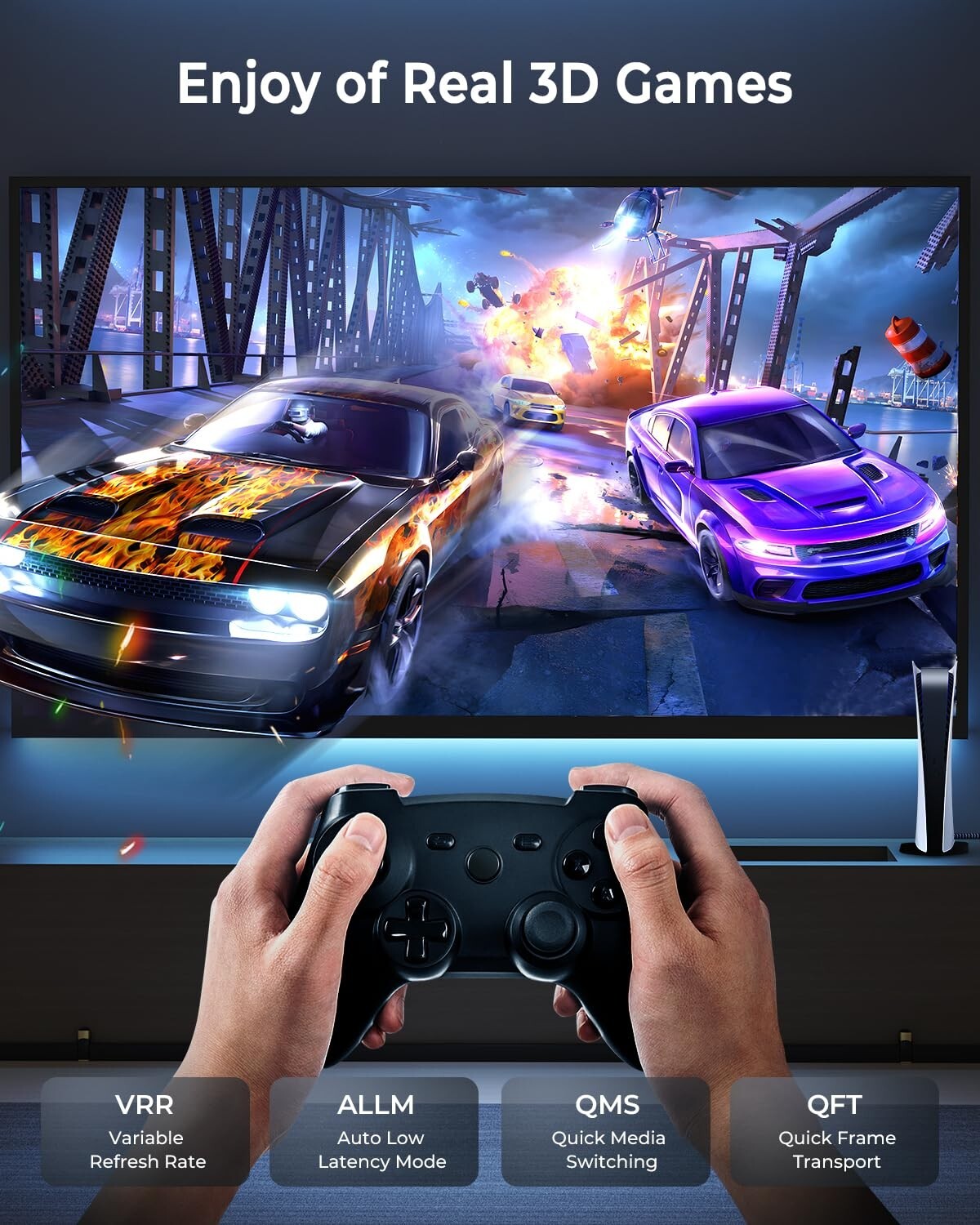 40ft 8K HDMI 2.1 Cable with 48Gbps Speed - Ideal for Gaming & Home Theater