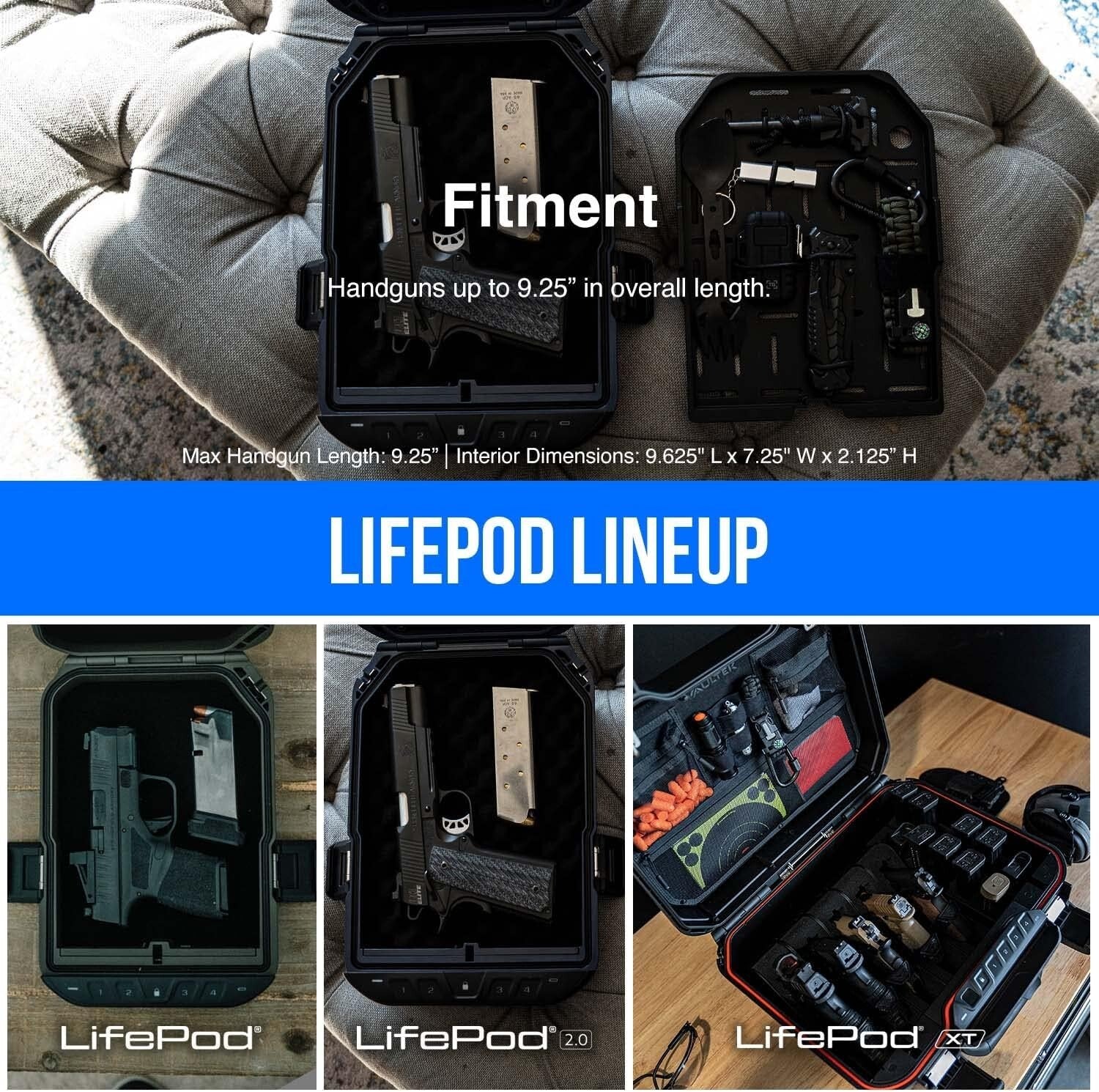 Full-Size LifePod 2.0 Travel Case - Lightweight & Weather Resistant Handgun Box