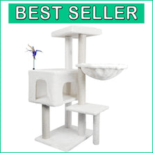 Load image into Gallery viewer, Cozy Condo Cat Tree with Jute Scratching Posts &amp; Hammock - Indoor Use, Beige