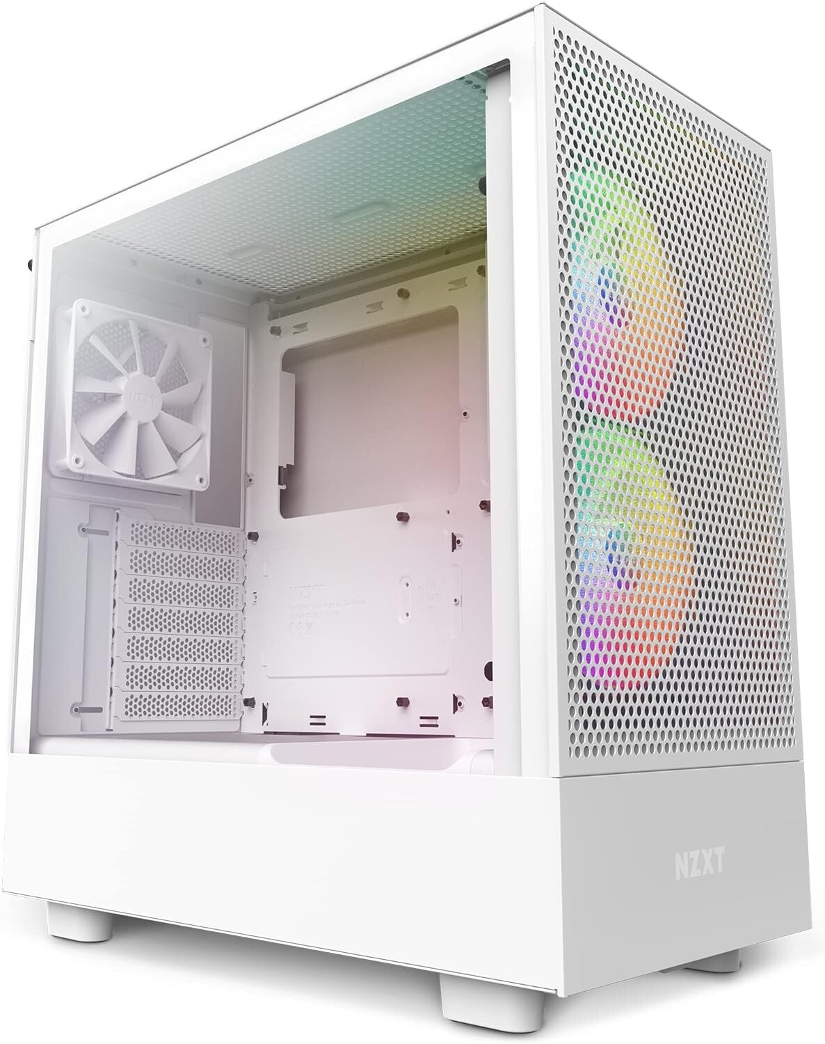 Elegant White Gaming Case for ATX Builds: RGB Lights & Optimized Cooling