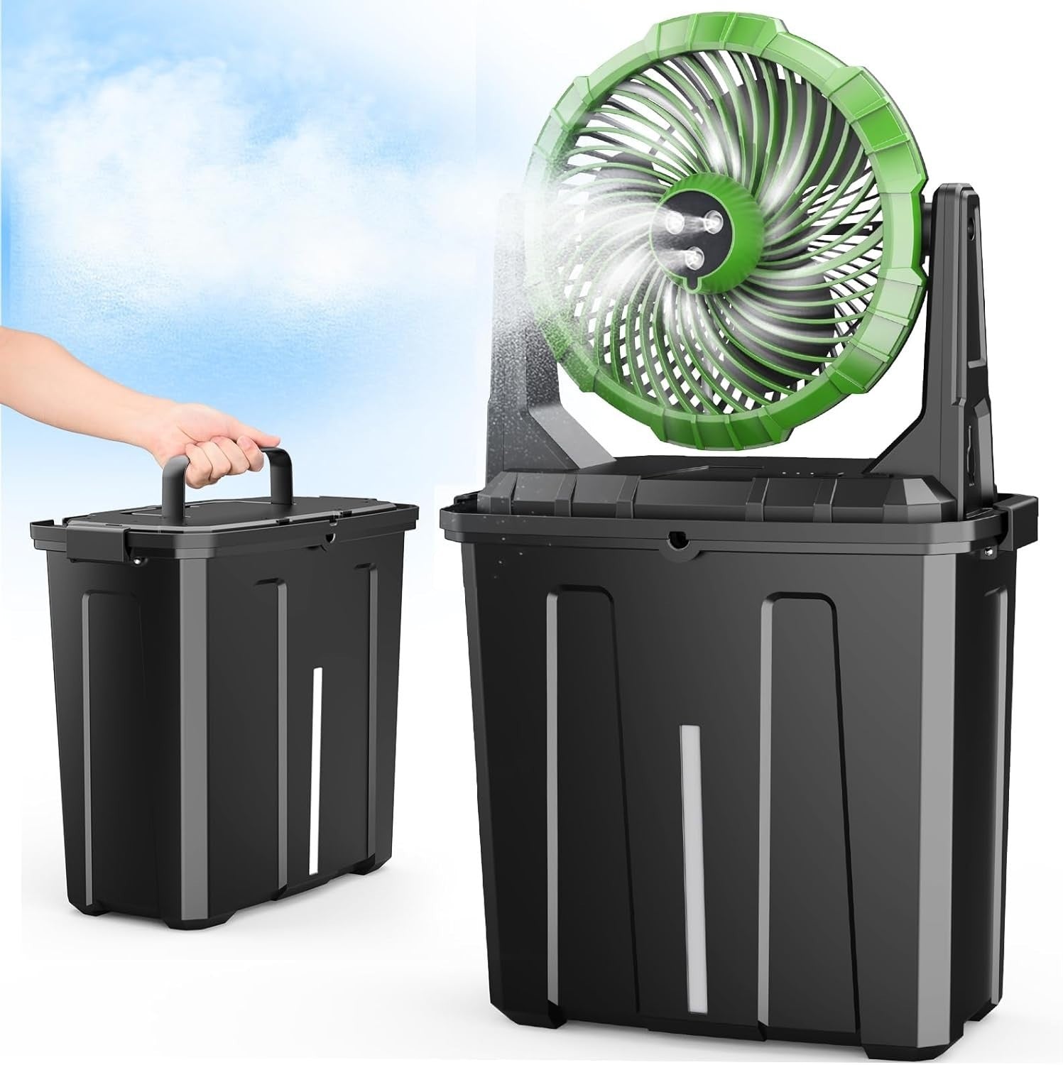 Compact 9L Mist Fan with 3 Wind Speeds - Ideal for Outdoor Leisure & Recreation