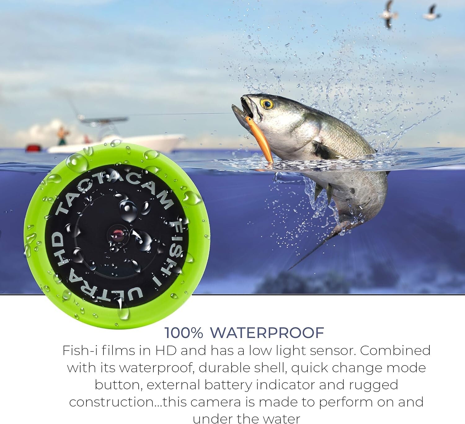 Innovative Fish-i Action Camera: 100% Waterproof and Instant Playback Feature