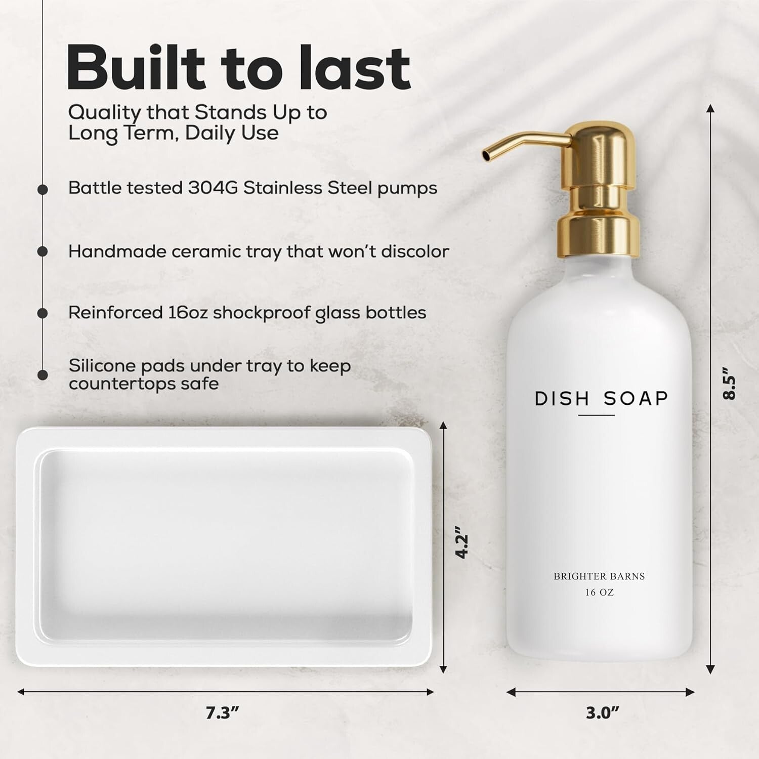 Eco-Friendly Glass Soap Dispenser Set with Ceramic Tray - Modern Kitchen Upgrade