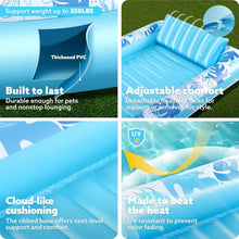 Load image into Gallery viewer, Comfortable XL Blue Inflatable Tanning Pool Lounger - Perfect for Summer Fun