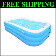 Load image into Gallery viewer, Inflatable Swimming Pool 120" x 72" x 22" - Perfect Family Fun in Light Blue