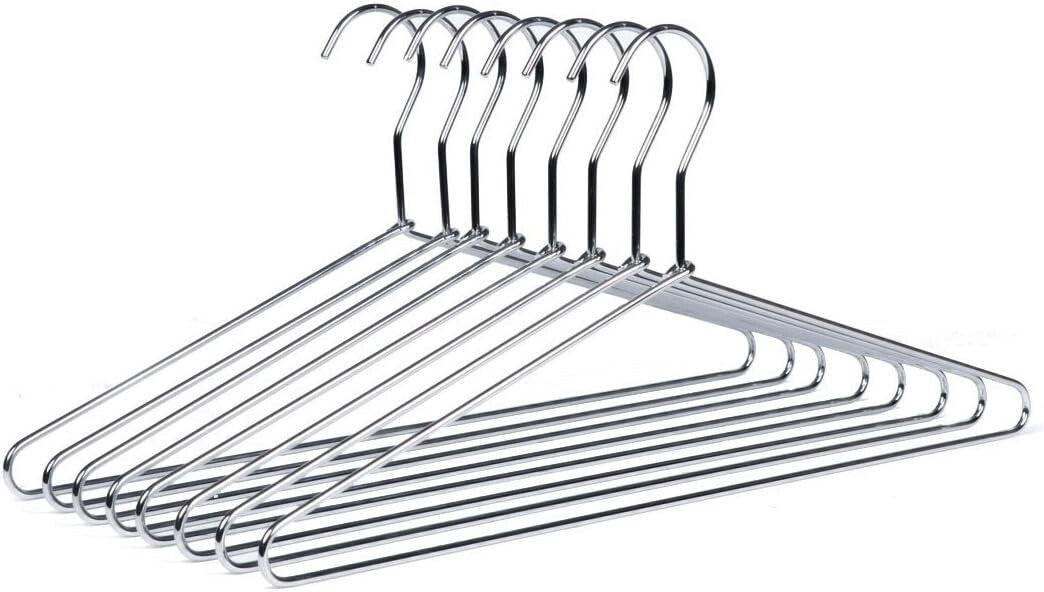 60 Heavy Duty Metal Hangers with Polished Chrome Finish for Ultimate Durability