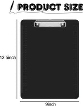 Load image into Gallery viewer, Versatile 25 Pack Black Clipboards, Letter Size 12.5x9, Low-Profile Clip Design