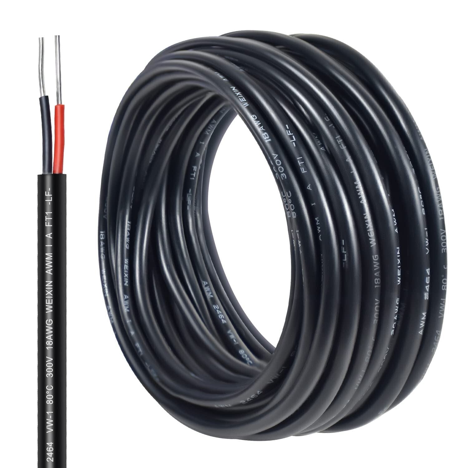 Durable Tinned Copper Wire 18 Gauge - 100FT PVC Insulated for LED & Marine Use