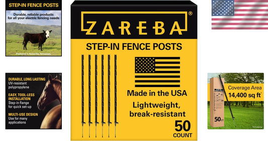 Lightweight & Durable 4-Inch Step-In Fence Post - Ideal for Electric Fencing