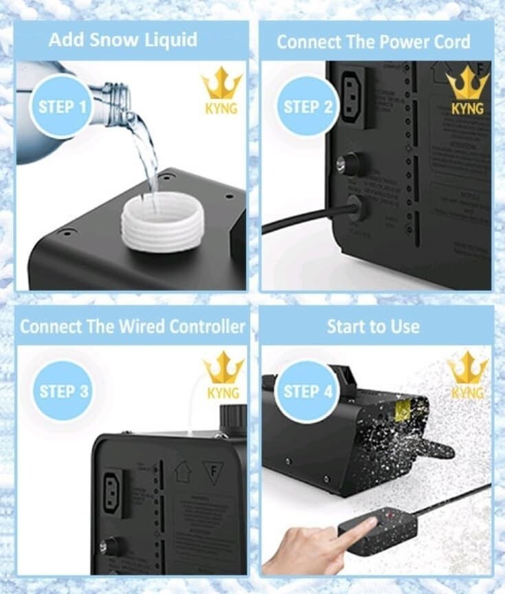 650W Wired Remote Snow Machine - Perfect for Christmas Parties & Events