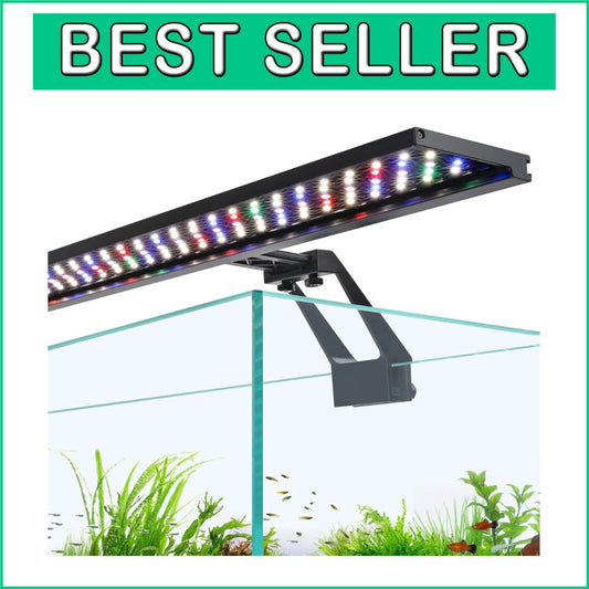 18W Day-Night Dual Timer Aquarium Light with Adjustable Brightness and Colors
