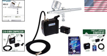 Load image into Gallery viewer, Precision Gravity Feed Airbrush System with Lightweight Mini Compressor Included