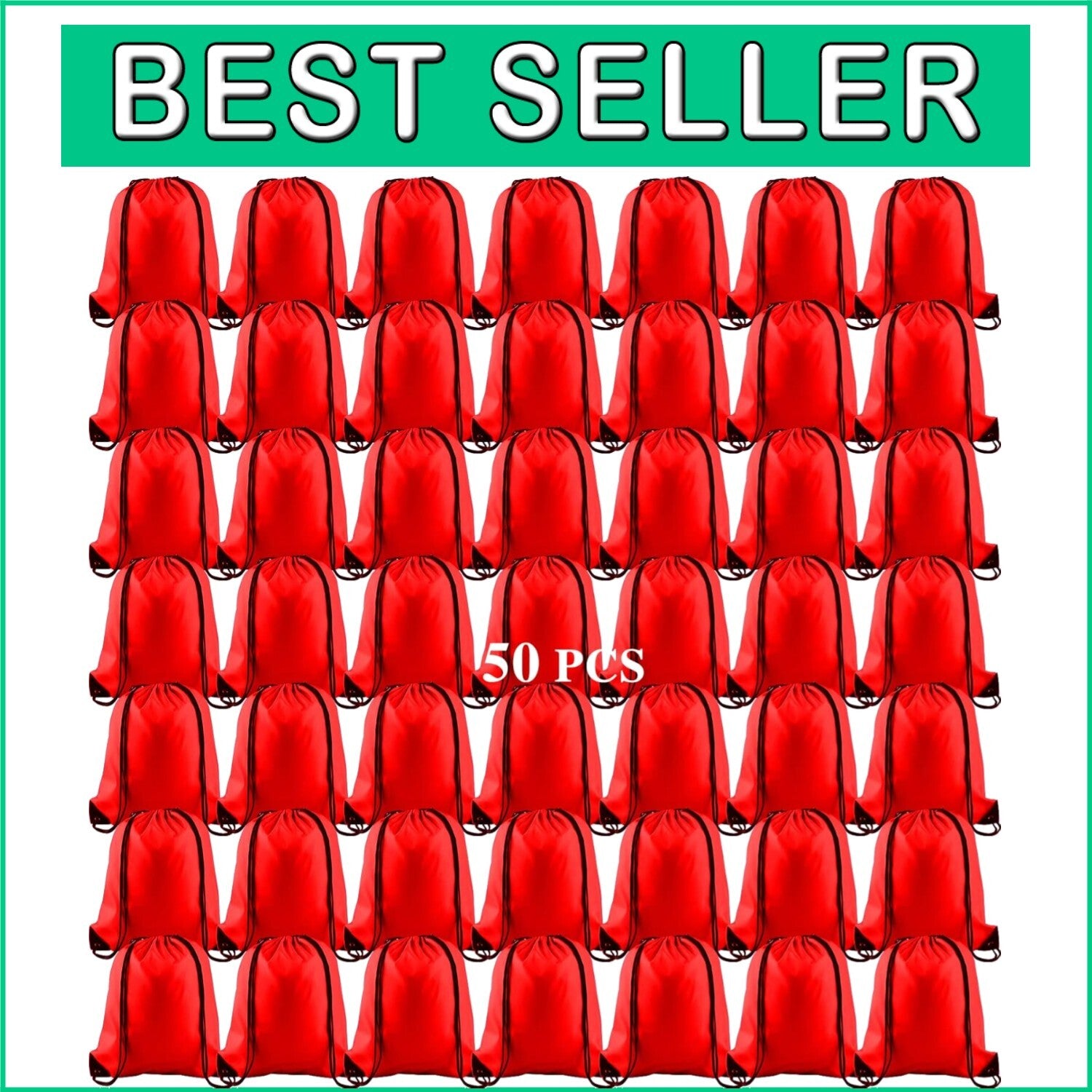 Bulk Red Drawstring Bags - 50 Durable Backpack Bags for Active Lifestyles