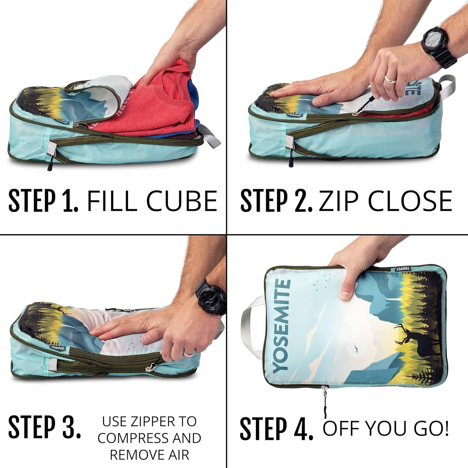 Extra Large 7-Piece Packing Cubes - Ultralight Compression Travel Organizers