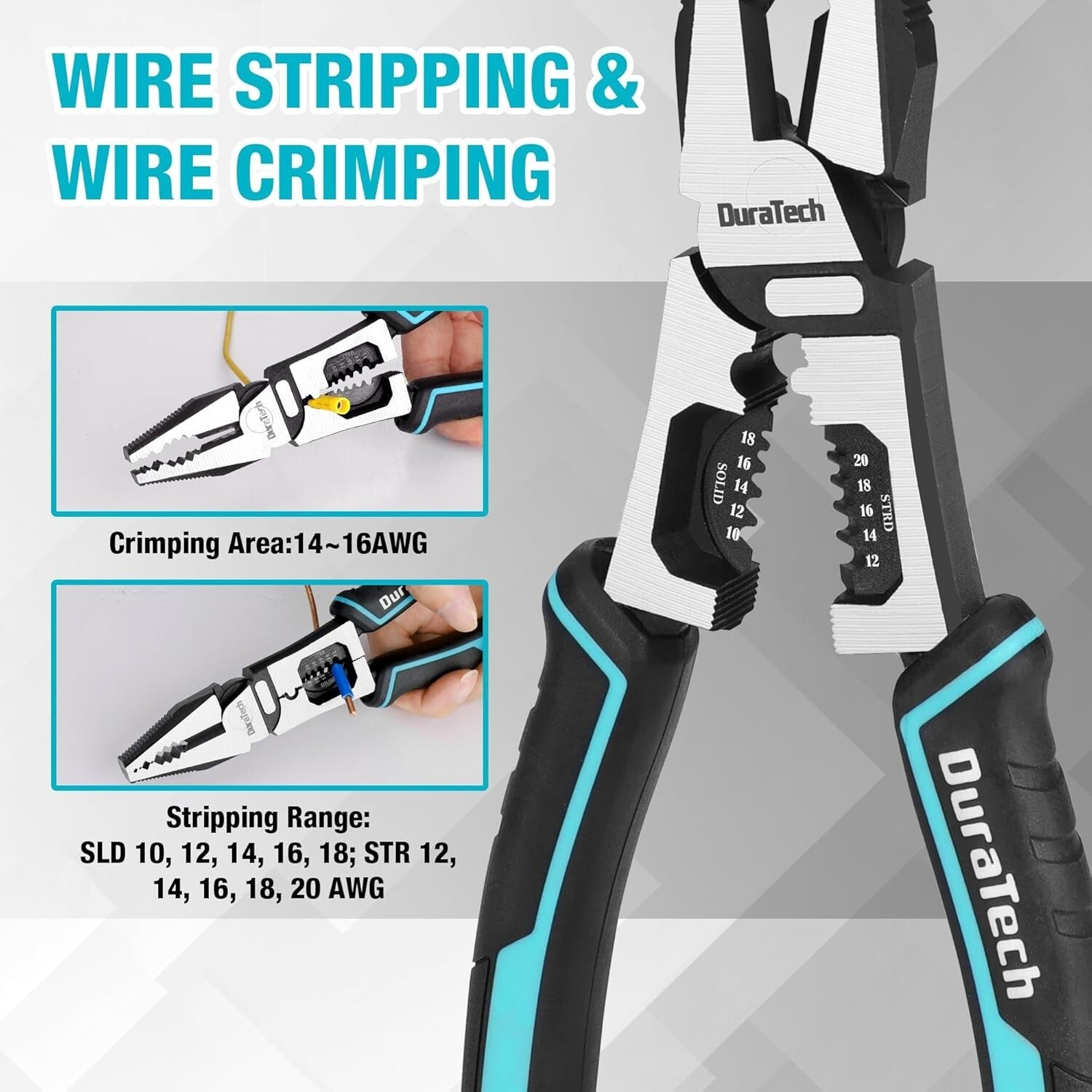 Ergonomic 3-Piece Pliers Set: 8.5" Lineman, Long Nose, and Diagonal Cutters