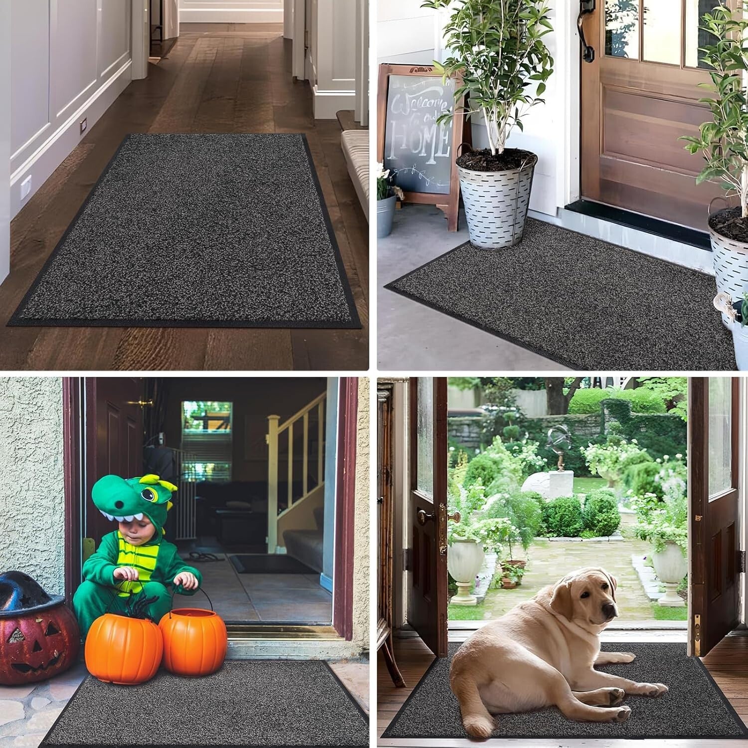 Machine Washable Non-Slip Doormat 60" x 36" - Stylish Outdoor/Indoor Entry Rug