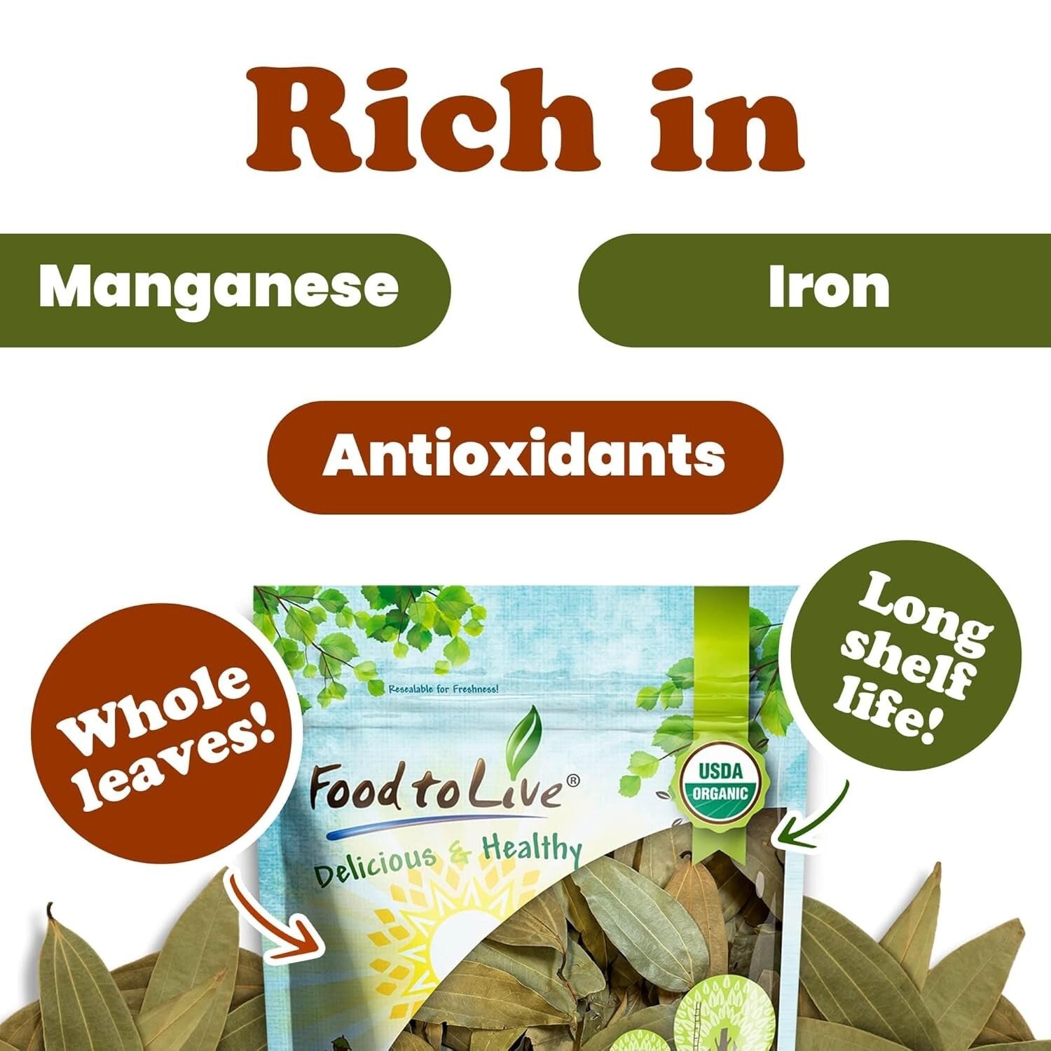 Kosher Organic Bay Leaves 1.5 lbs - Ideal for Flavorful Cooking and Seasoning