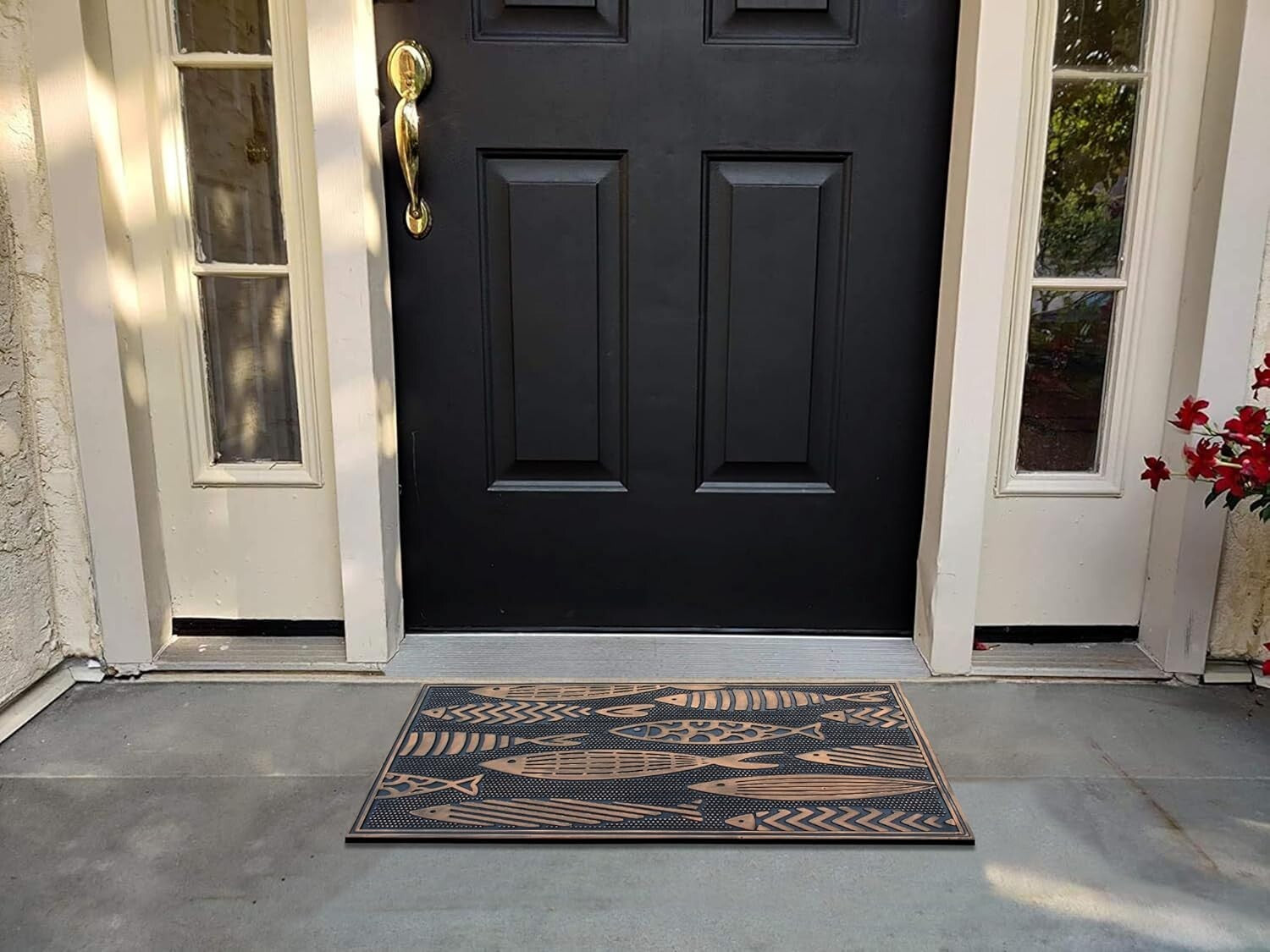 Elegant Nautical Fish Doormat - Low Maintenance Indoor/Outdoor 18"x30" Mat