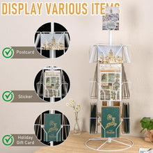 Load image into Gallery viewer, Versatile White Card Display Stand with Smooth Rotational Feature - Metal Design
