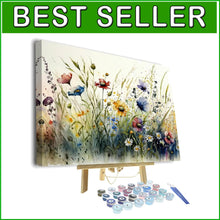 Load image into Gallery viewer, Artistic Floral Acrylic Paint by Number Kit - Perfect 16x20 Framed Gift
