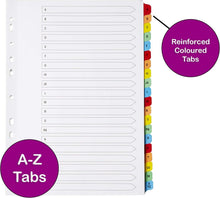 Load image into Gallery viewer, 10-Pack A4 Alphabetical File Dividers A-Z for Efficient Binder Organization