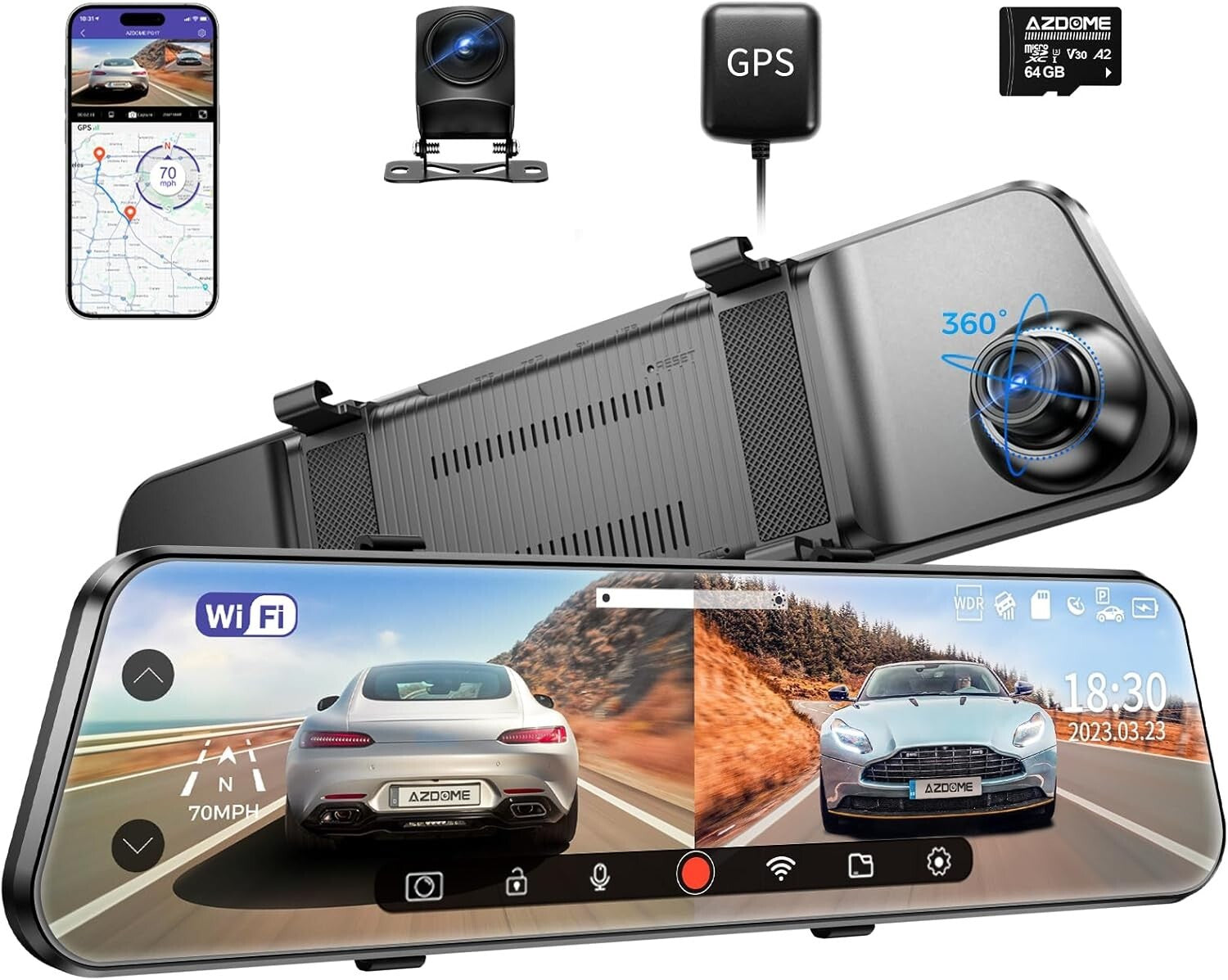 24-Hour Parking Monitor Dash Cam - PG17 with Enhanced GPS Tracking & WiFi
