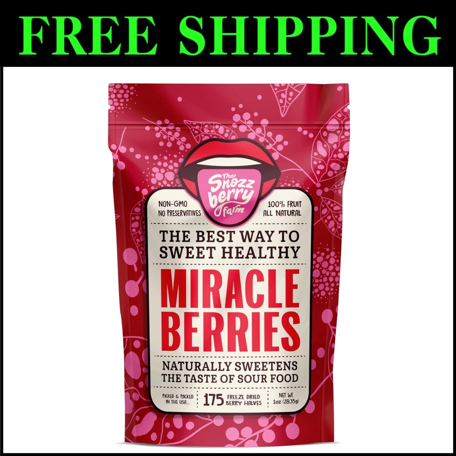Bulk Miracle Berries: 175 Freeze-Dried Berry Halves for Sweetening Sour Foods