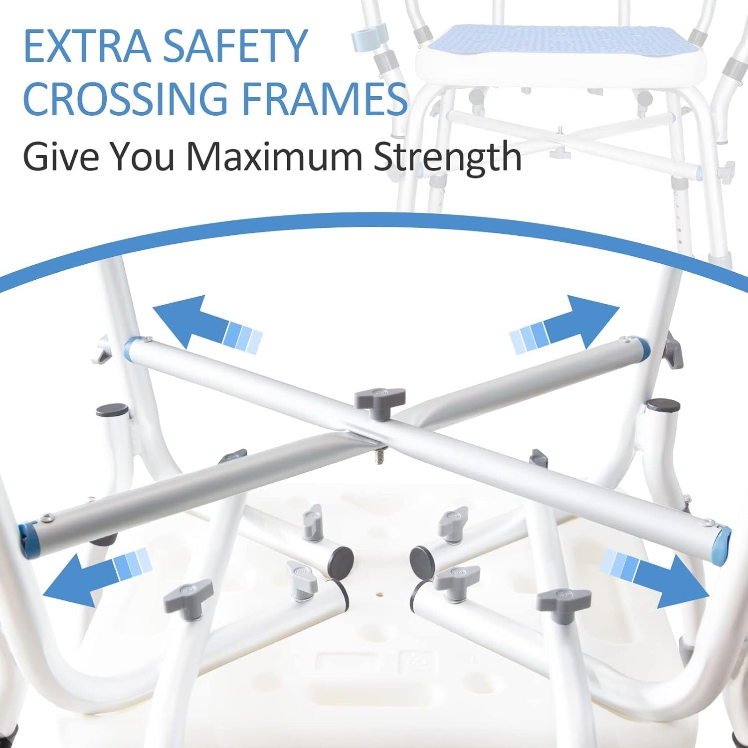 Adjustable Shower Bench for Elderly & Disabled - 550LB Heavy Duty Chair