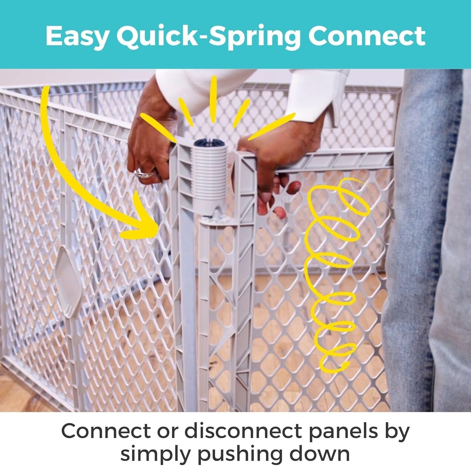 6-Panel Baby Playpen with UV-Resistant Material - Safe Indoor/Outdoor Enclosure