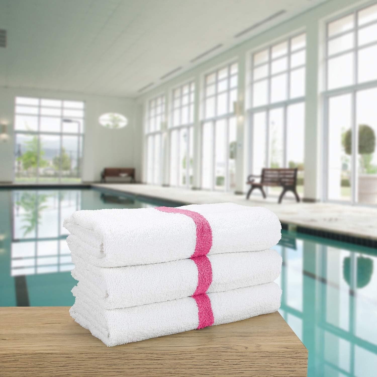 All-Purpose Quick-Dry Bath Towels - 6 Pack of 22x44 in Cotton Towels in Pink