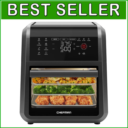 Family-Sized 12-Quart Air Fryer Oven - 6 Functions, Touch Control & Easy Cleanup