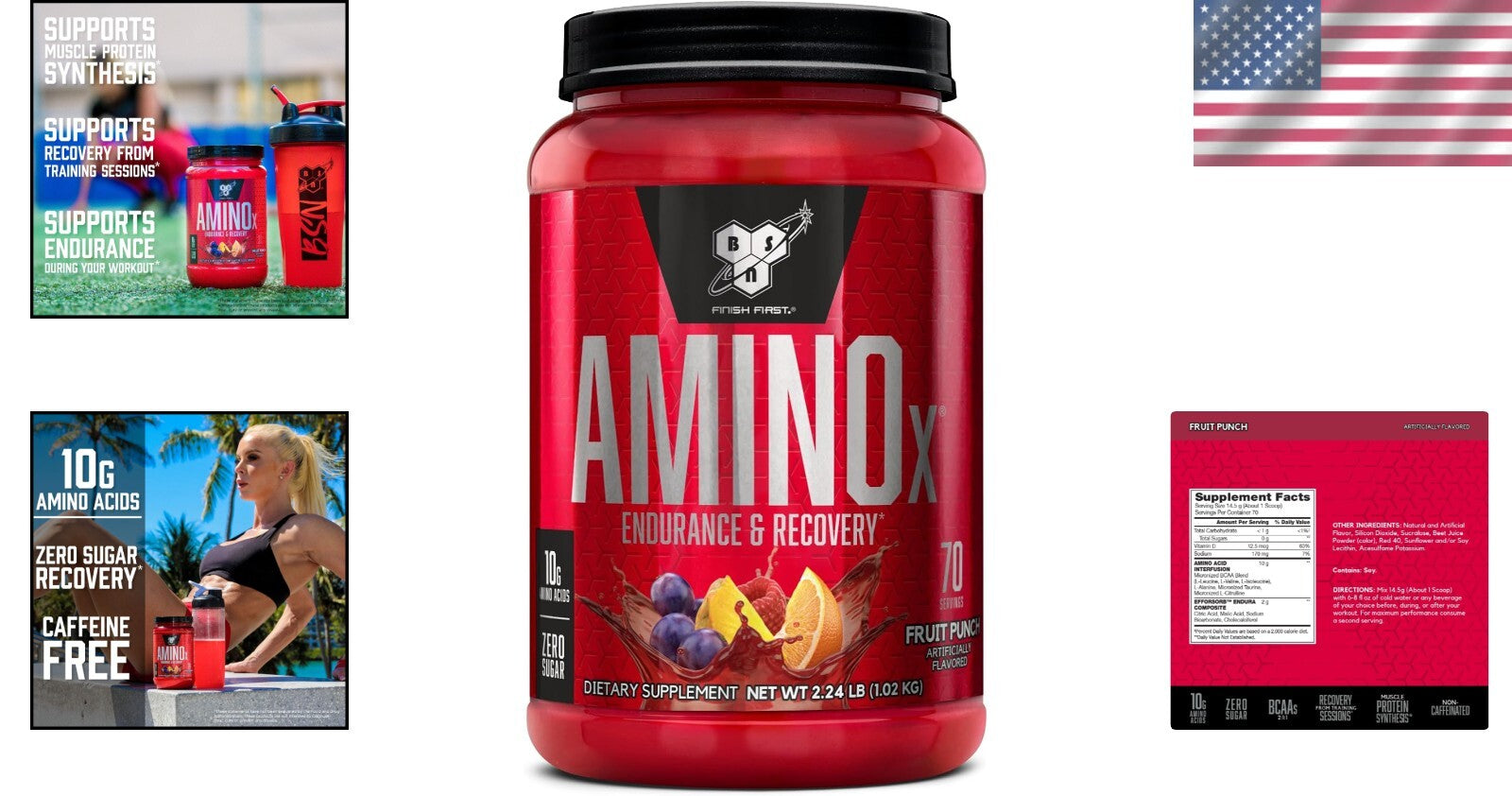 10g Amino Acids Per Serving - Caffeine Free Muscle Recovery Powder, 70 Servings