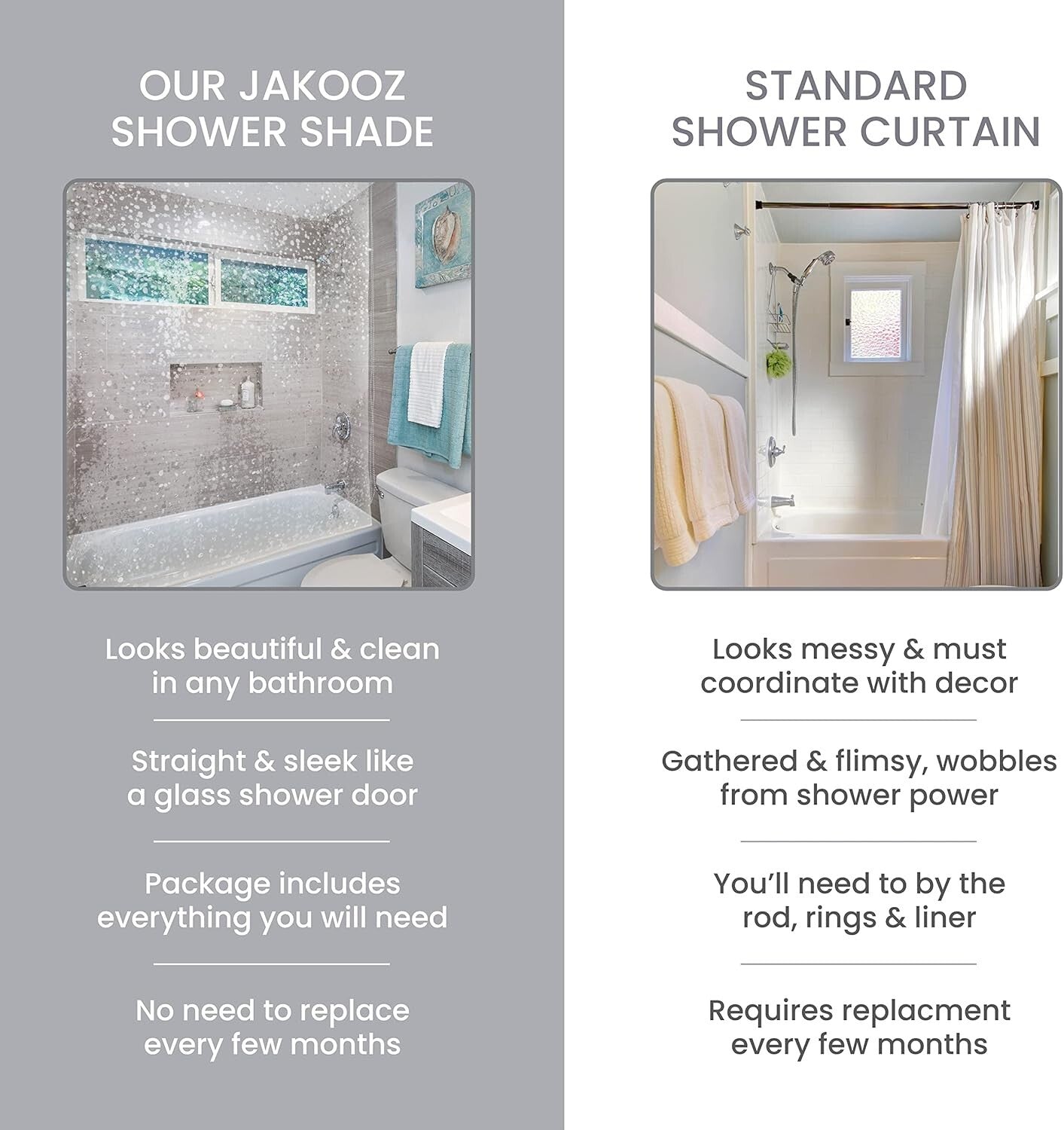 Elegant Waterproof PEVA Roll-Up Shower Curtain - Hookless & Heavy-Duty 56"x95"