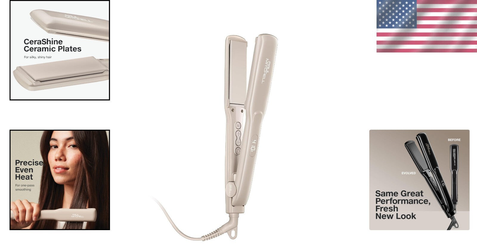Versatile Adjustable Heat 1.25" Flat Iron - Ceramic Plates for Shiny Hair