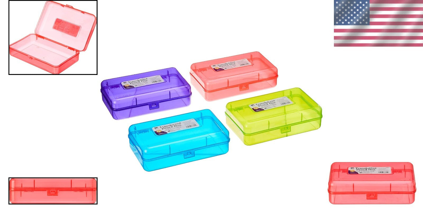 Organize with 24 Assorted Snap-Close Plastic Pencil Boxes – Perfect for Students