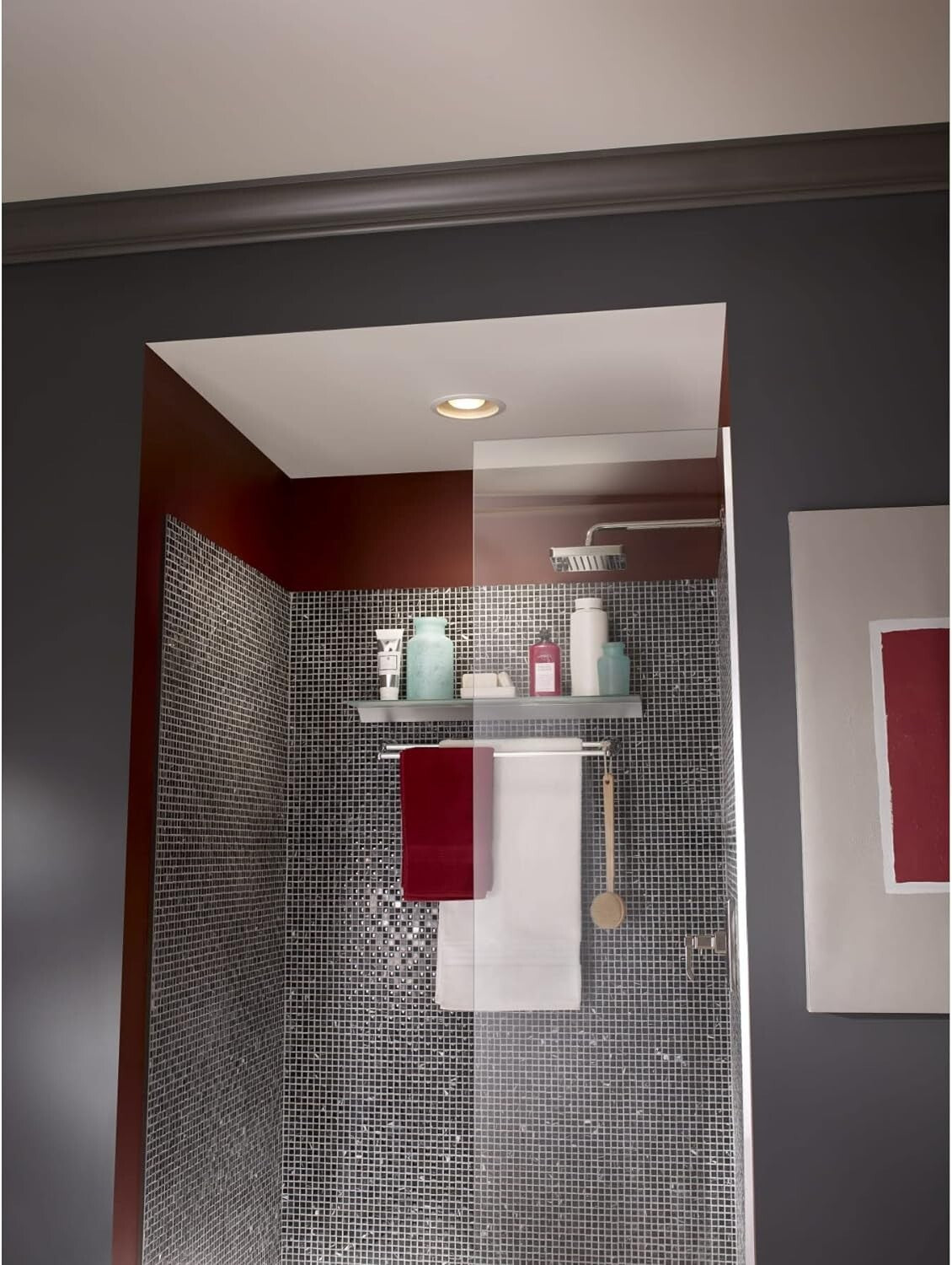 Compact Recessed Ventilation Fan with Light - 70 CFM, Ideal for Kitchen & Bath