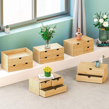 Load image into Gallery viewer, Sustainable Bamboo Mini Desktop Drawer Organizer - Fully Assembled, 3 Drawers