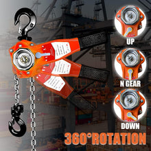 Load image into Gallery viewer, Heavy Duty Chain Hoist with Non-Slip Handle - 1650 lbs Capacity, 10 ft Chain