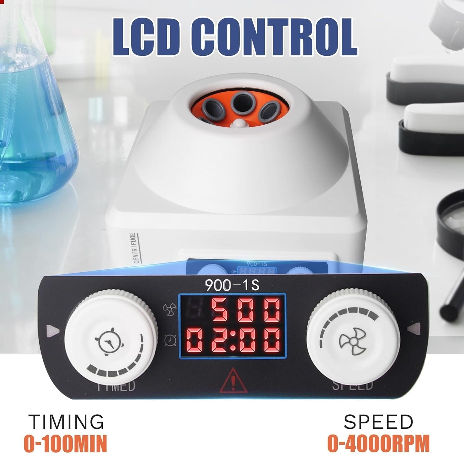 Compact Laboratory Centrifuge - 6x10ml with Digital LCD Timer & Safety Features