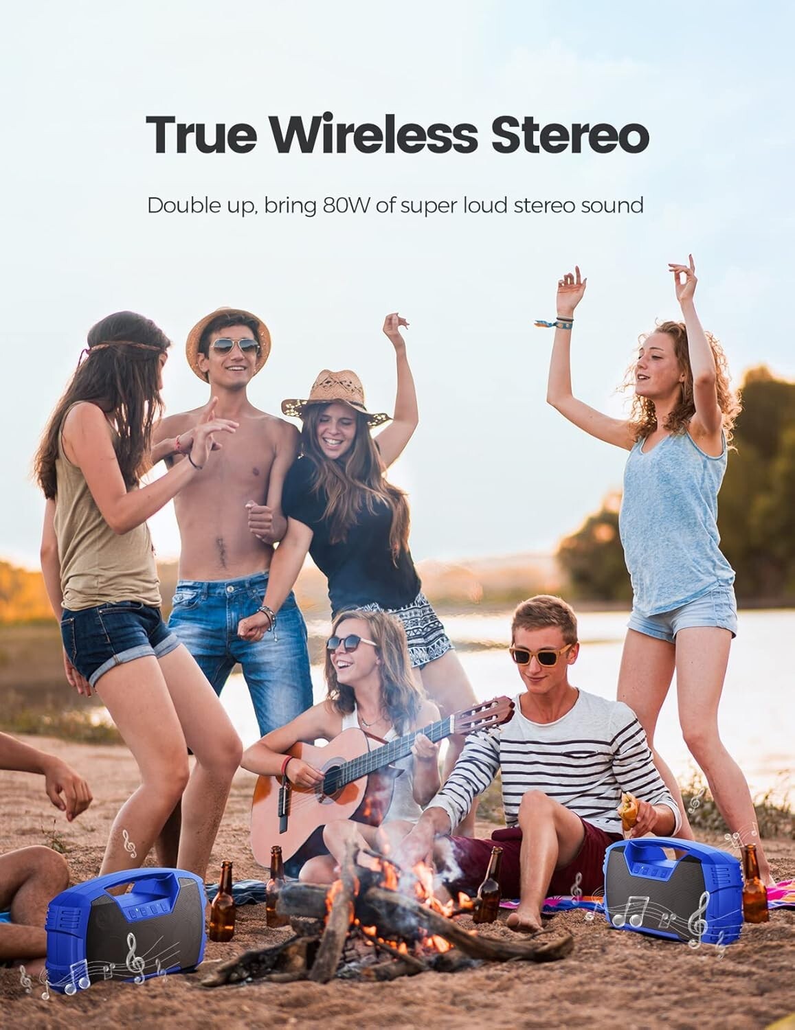 Epic Portable Bluetooth Speaker - 32H Playtime & IPX7 Waterproof for Adventures