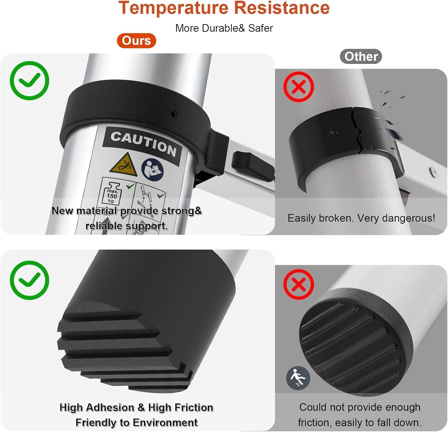 Portable Telescoping Ladder 12.5ft - Lightweight Design for Outdoor and Home Use