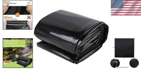 Long-Lasting 20x20 FT Fish Pond Liner - 20 Mil UV-Resistant & Flexible