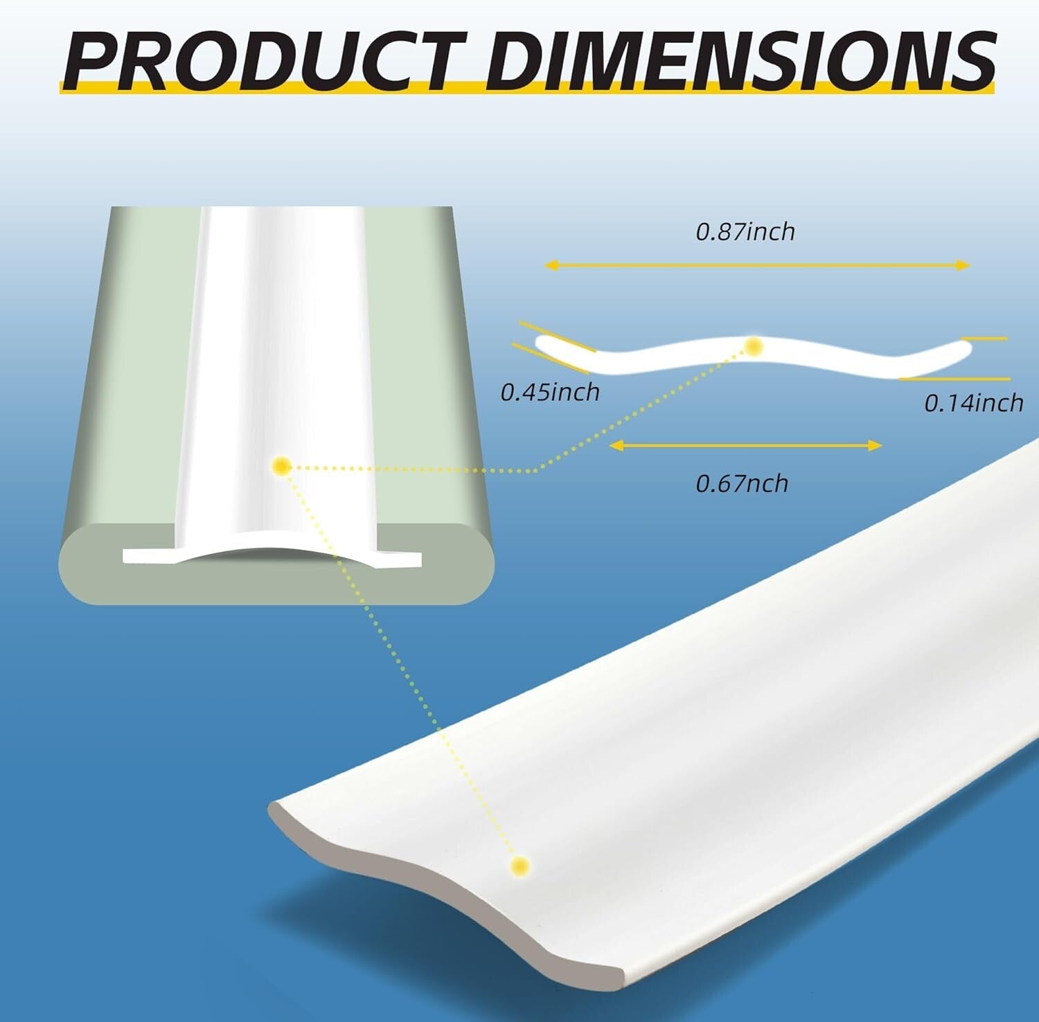 Easy-Cut RV Trim Molding Insert - 100ft White Vinyl, End Caps & Screws Included